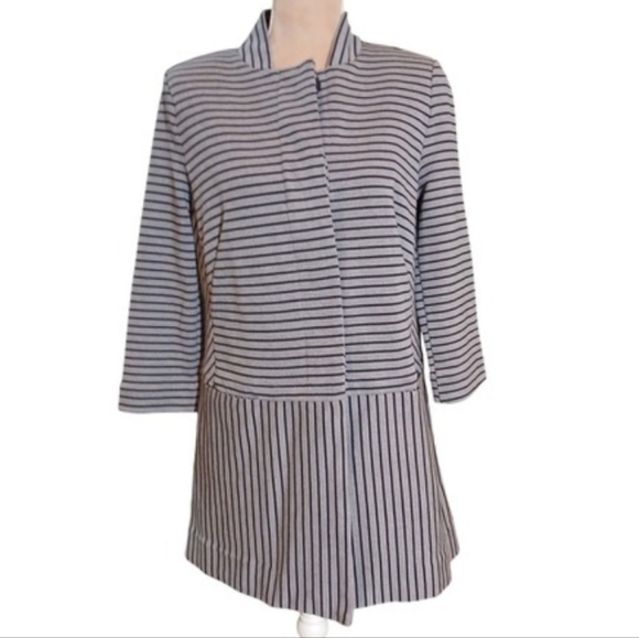 CAbi Jackets & Blazers - Cabi Blue Striped Stand Collar Jacket  Womans blazer Medium Minimalist Office